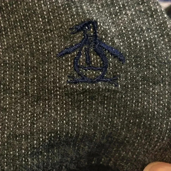 Original Penguin by Munsing Wear Size L Gray Hoodie Quarter Zip Longsleeve - Picture 5 of 5